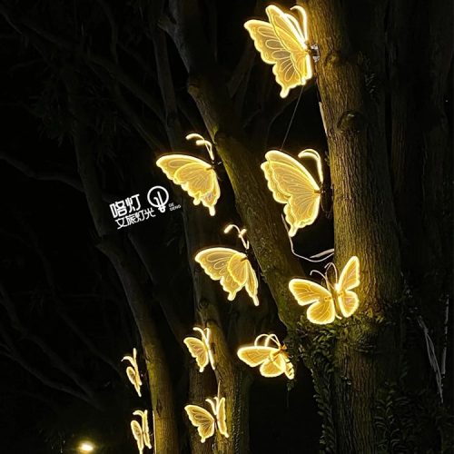 Modern New Design Outdoor Christmas Theme Light Wedding Party Dynamic Wings Garden Decoration Iron Butterfly Light (10 MOQ is required) - Image 7