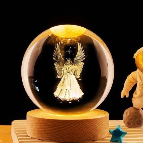 Crystal Ball Glowing Planetary Plant Animals 3D Night Light USB Button Power Warm Bedside Light Christmas Kid Gift Lamp - Image 7