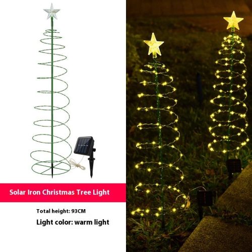 Solar LED Christmas Tree Light Iron Art Outdoor Waterproof Garden Decoration IP65 Small Lamp Lawn Lighting (10 MOQ is required) - Image 7