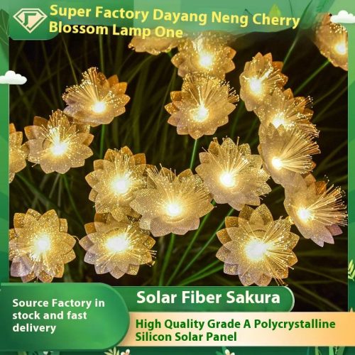 Sakura Solar LED Ground Plug Light Waterproof RGB Fiber Optic Landscape Lamp Outdoor Courtyard Garden Lawn - Image 7