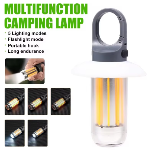 Portable Rechargeable LED Camping Lamp Mini Hanging Tent Light with White Hook 5 Modes for Hiking Fishing Outdoor Application - Image 7