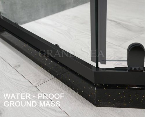 Luxury Bath Room Black Swing Rubber Strip Waterproof Curved Frameless Tempered Glass Shower Door With Roller ( 1 square meters price) - Image 7