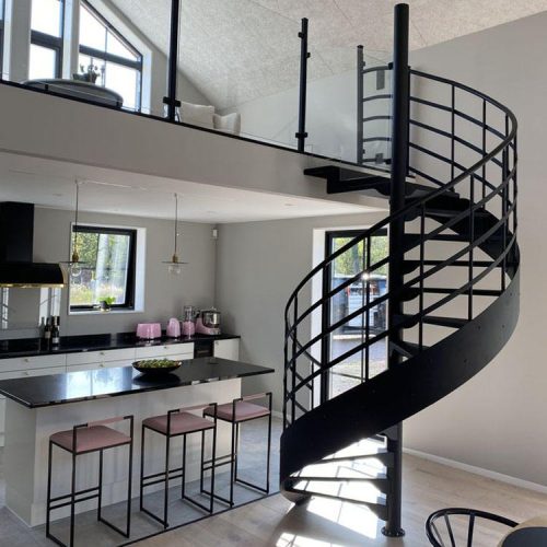 Modern Custom-Made Curved Stairs Combined With Floating Staircase Spiral Staircase For Homes (1 Square Meters Price) - Image 7