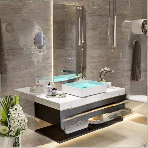 2 /60Inch Armoire De Toilette Floating Marble Top Vanity Unit With Sink(1 Square Meters Price) - Image 4