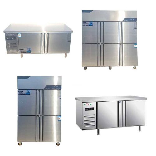 4-Door Stainless Steel Upright Refrigerator Freezer Glass Door - Image 7