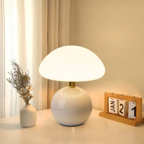 Modern Minimalist Mushroom Led Table Lamp Ceramic Bedroom Bedside Decoration Rechargeable Table Lamp (10 MOQ is required) - Image 7